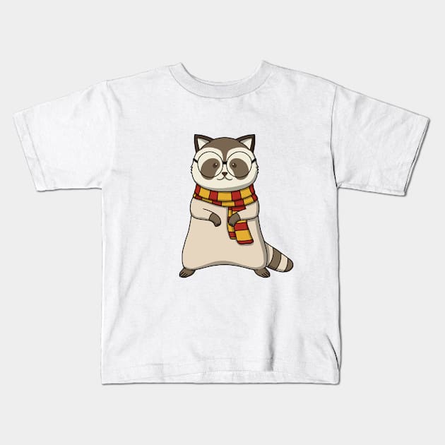 Wizard Raccoon Kids T-Shirt by Luna Illustration